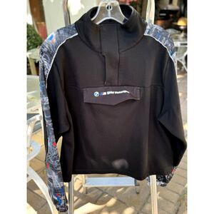 PUMA BMW Motorsport Black Women's Street Half-Zip Top Sweatshirt Jacket Size XL